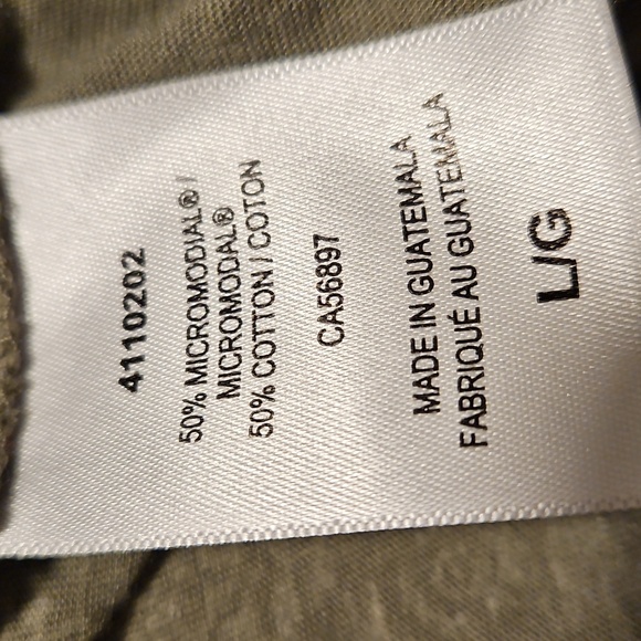 Lucky Brand Womens Large Shirt Top Short Sleeve Green Boho Floral - Picture 4 of 5